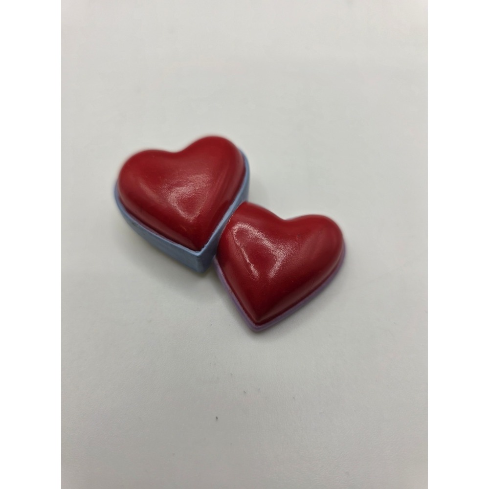 Vintage Gibson Greetings Resin Double Heart Valentines Day Brooch Pin